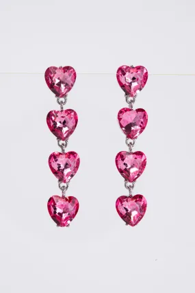 Jasmine 4-Tier Crystal Rhinestone Heart Shaped Earrings