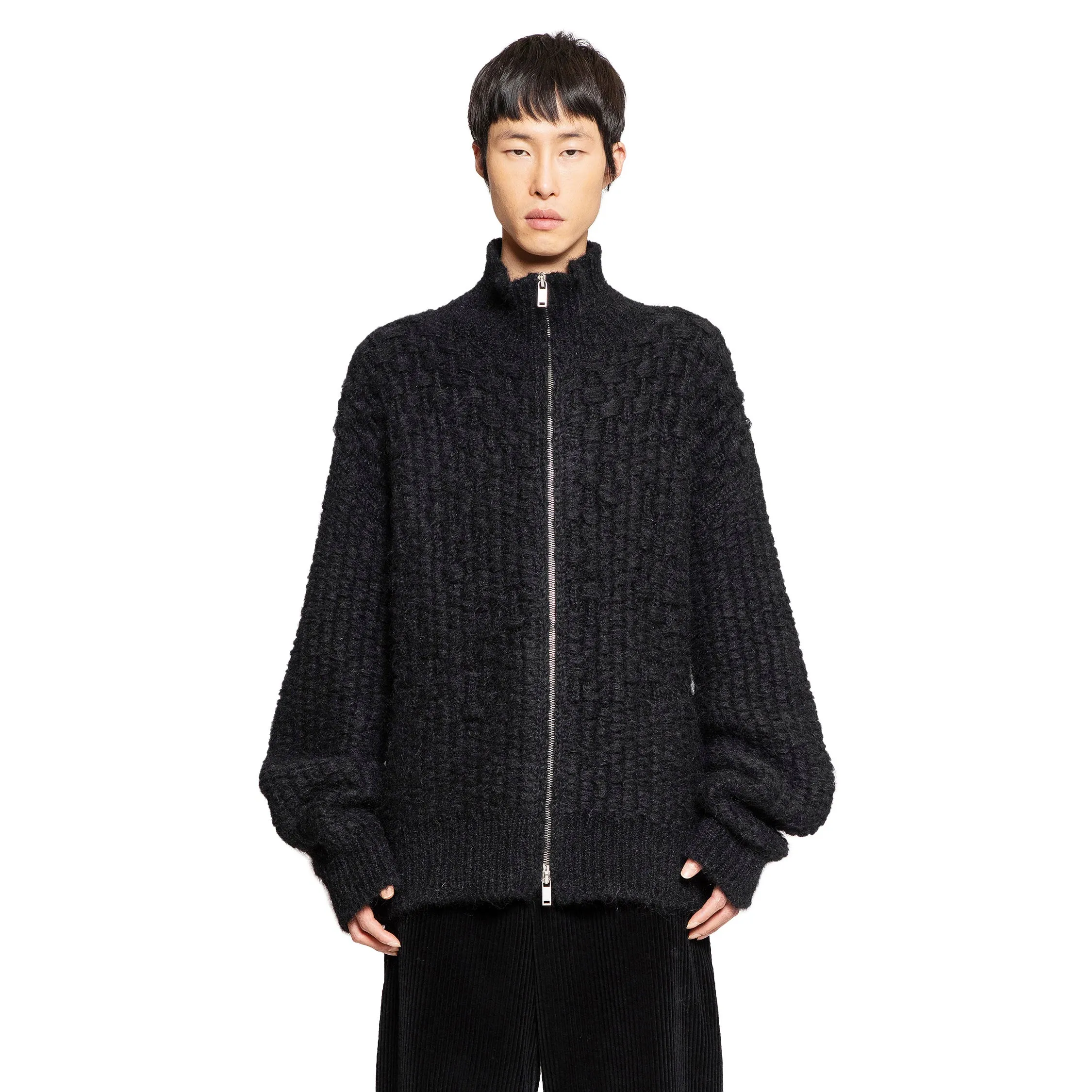 JIL SANDER MAN BLACK KNITWEAR