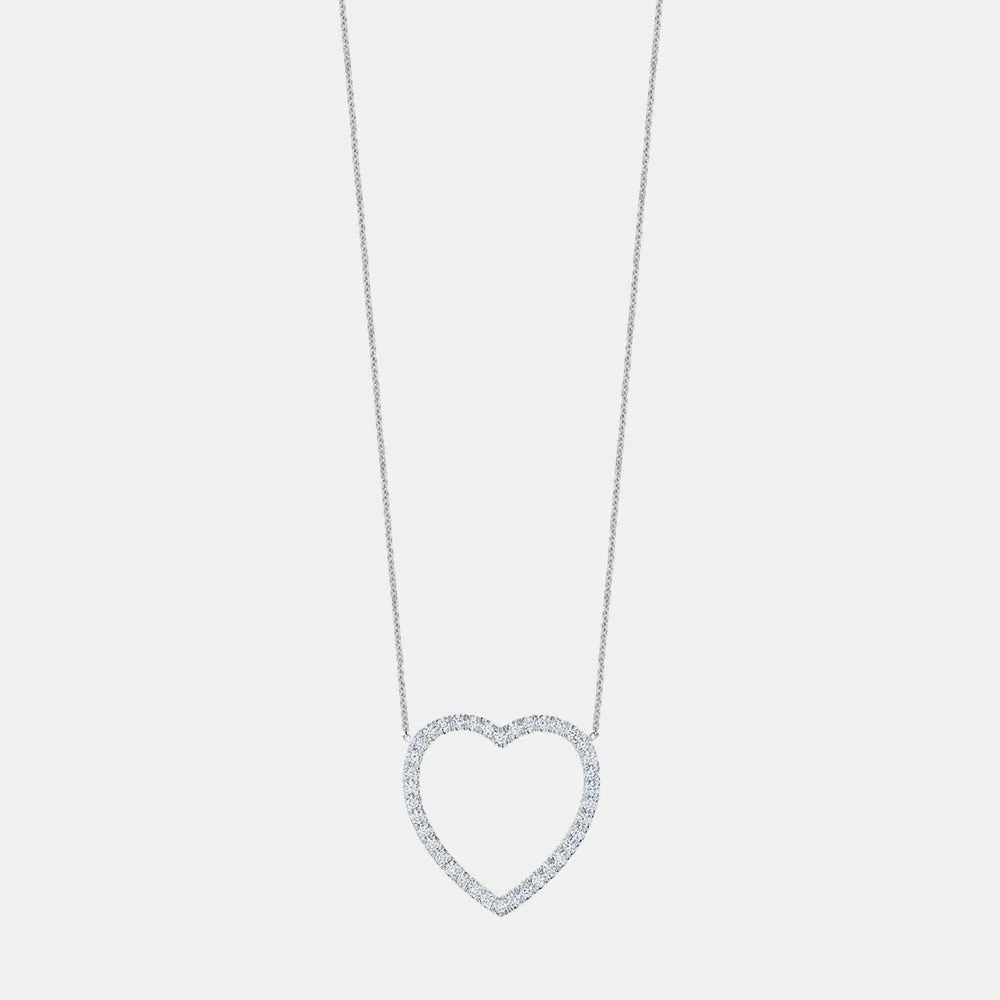 Jumbo Diamond Open Heart Necklace