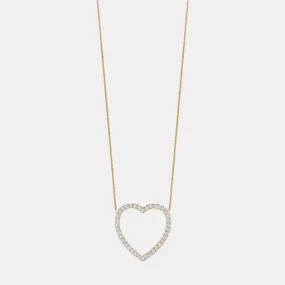 Jumbo Diamond Open Heart Necklace