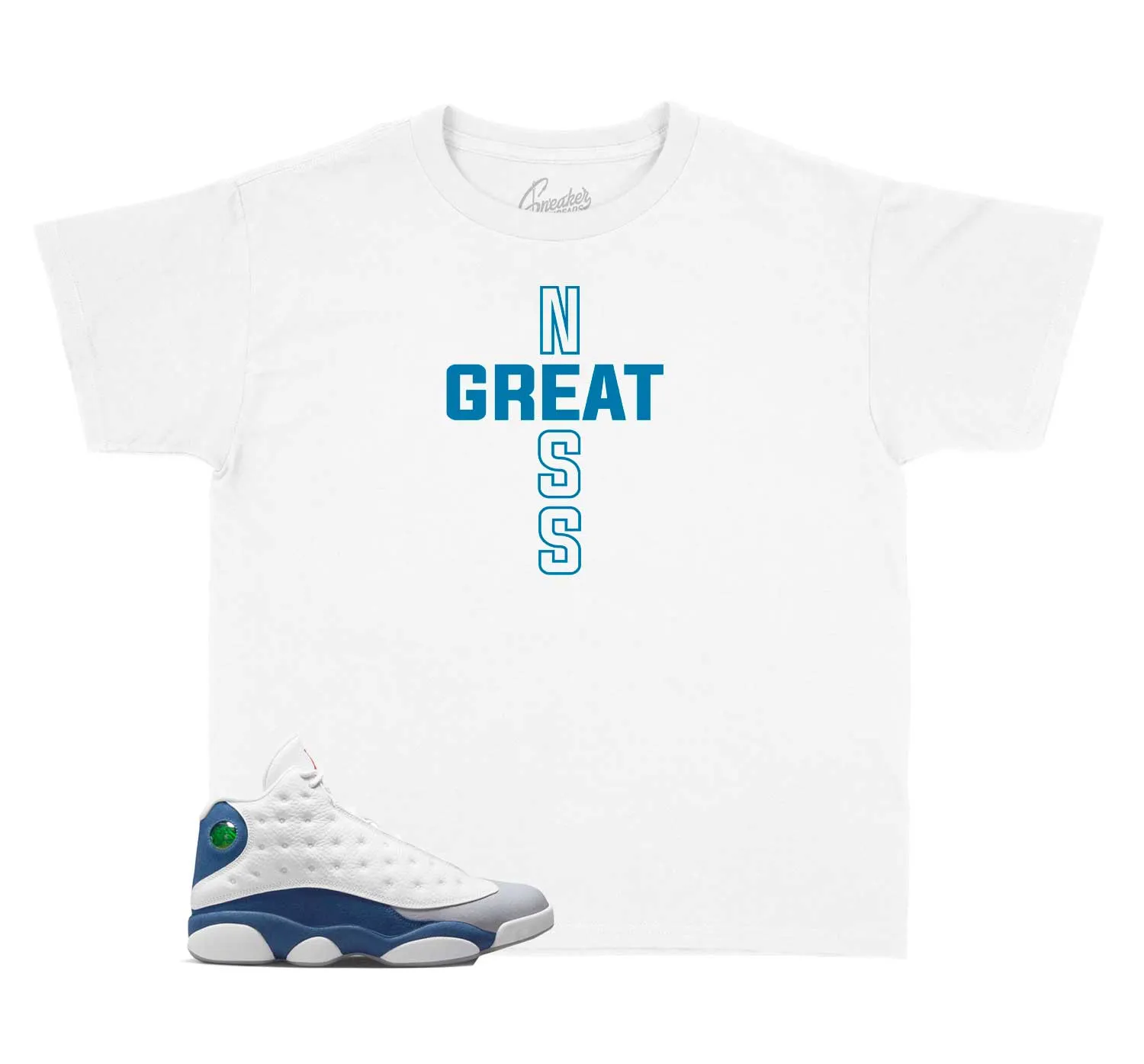 Kids - French Blue 13 Greatness Cross Shirt