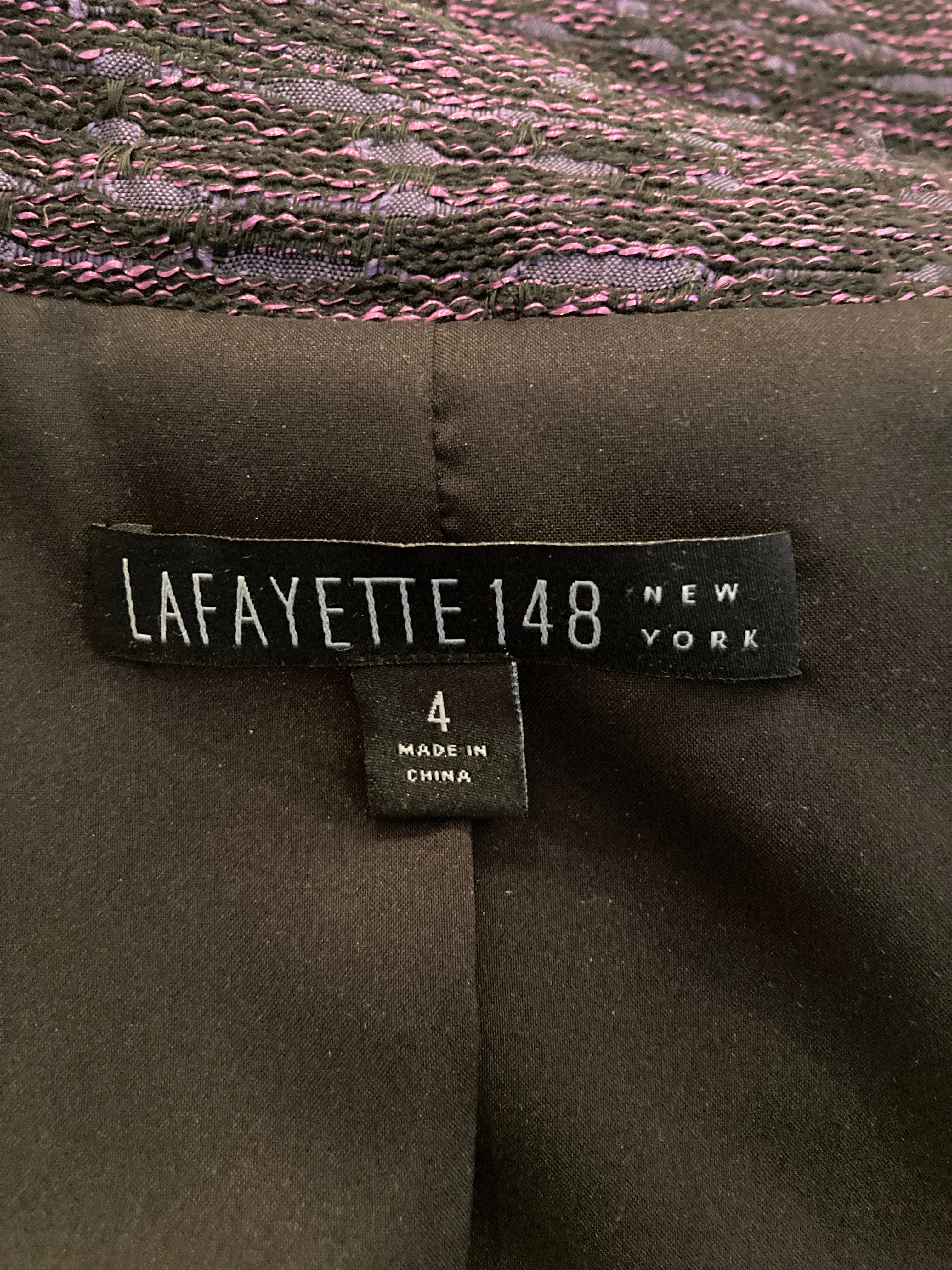 Lafayette 148 Purple Tweed Blazer, 4