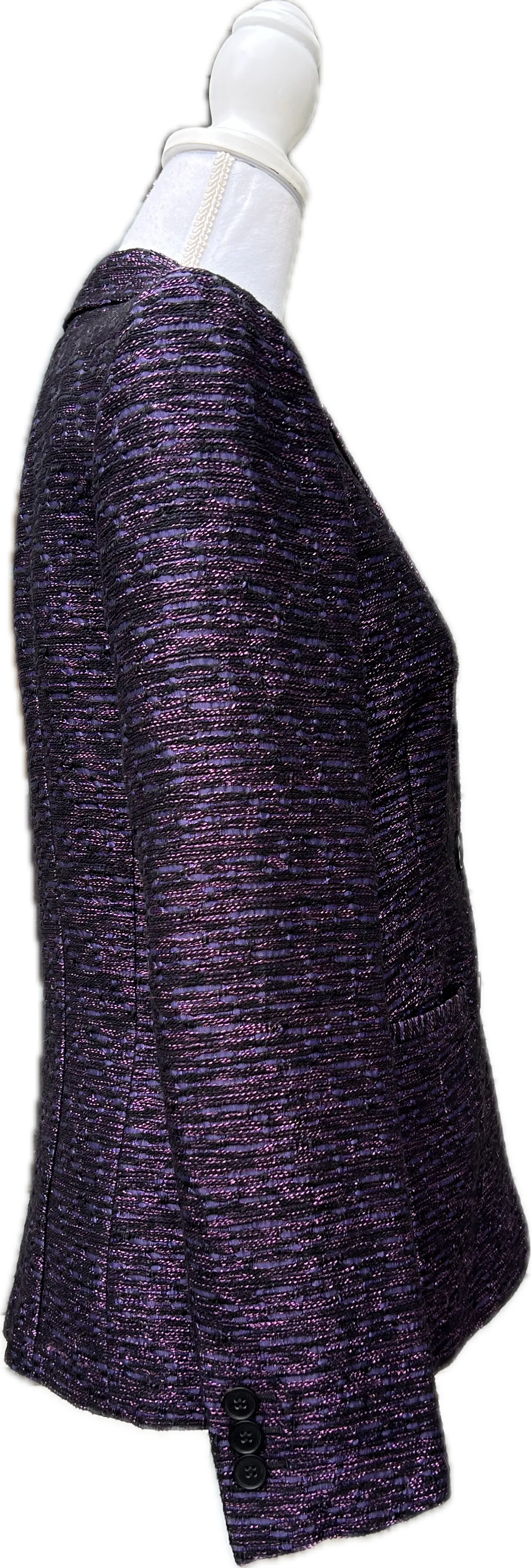 Lafayette 148 Purple Tweed Blazer, 4