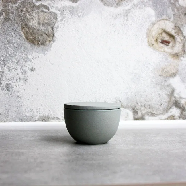 Lidded Bowl, Stone Blue w/crystal glaze