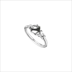 Linked By Love Sterling Silver & Black Diamond Ring