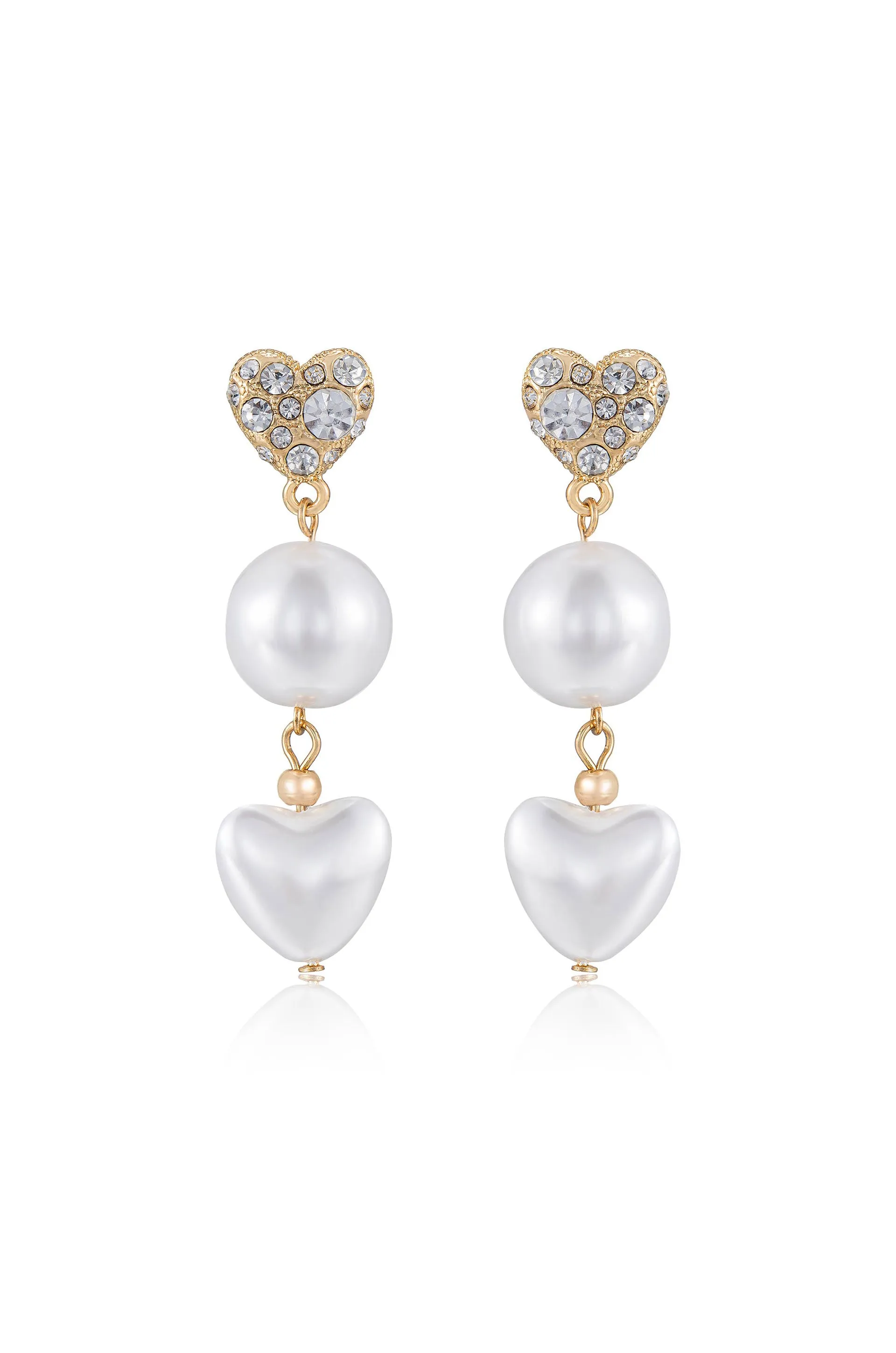 Love to Love Crystal and Pearl Drop Earrings