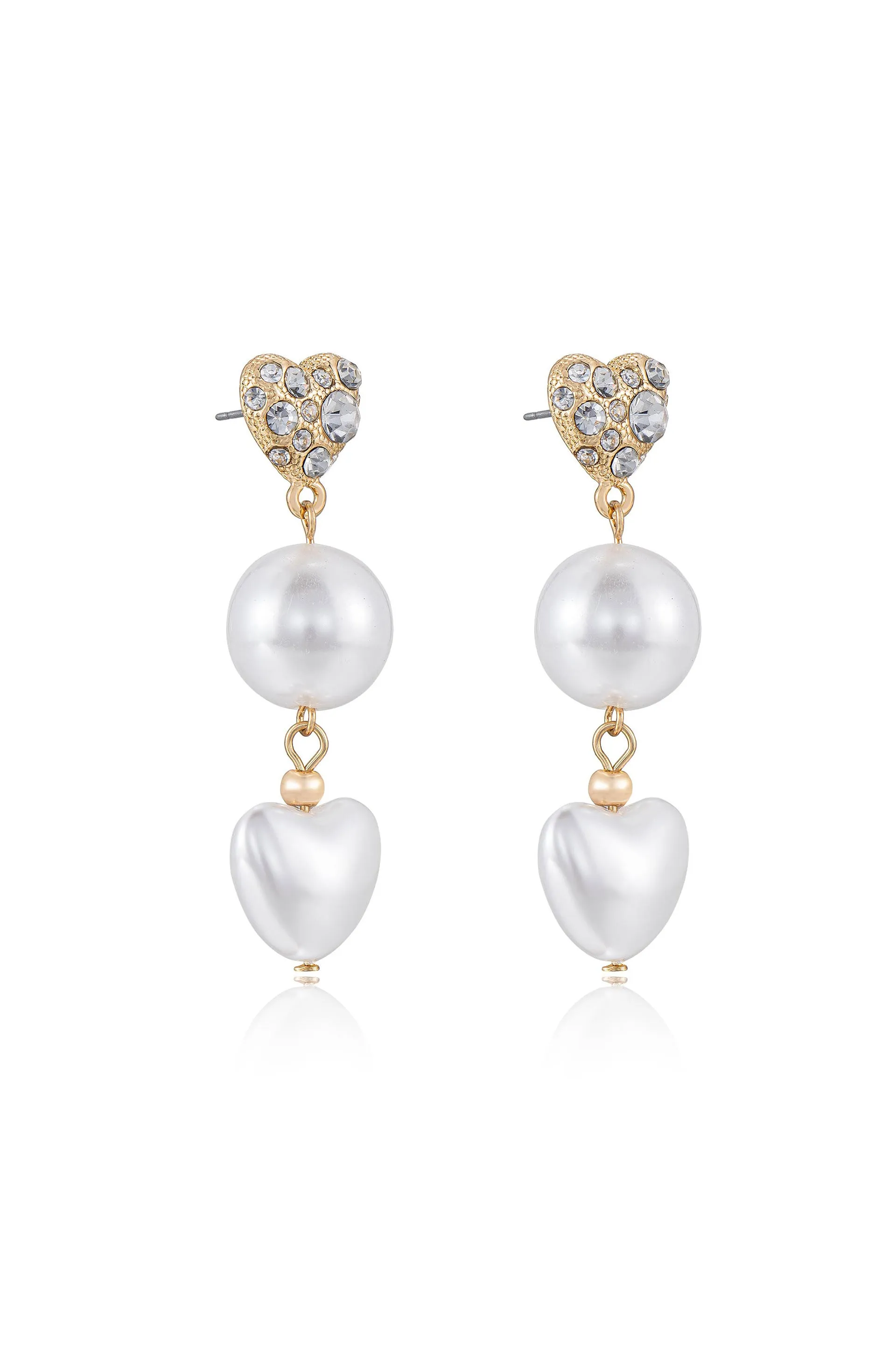 Love to Love Crystal and Pearl Drop Earrings