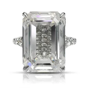 MADONA 22 CARAT EMERALD CUT J COLOR VS1 CLARITY DIAMOND ENGAGEMENT RING PLATINUM GIA CERTIFIED 20 CT J VS1 BY MIKE NEKTA