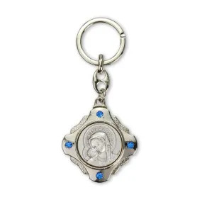 Madonna of the Street Key Chain w/ Blue Accent Stones