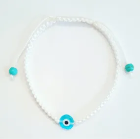 Mini mati evil eye cord bracelet