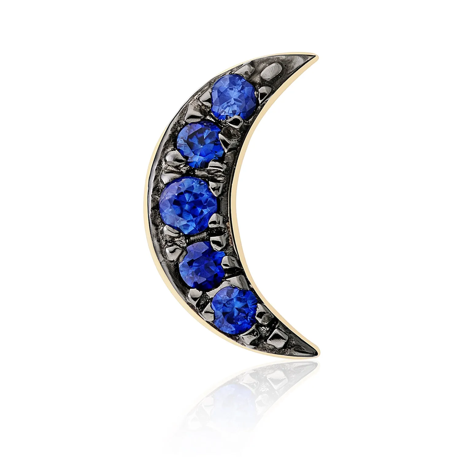 Moon Stud Earrings - Sapphire