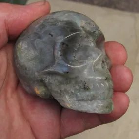 Natural Crystal LABRADORITE. Hand-carved. Exquisite Skull