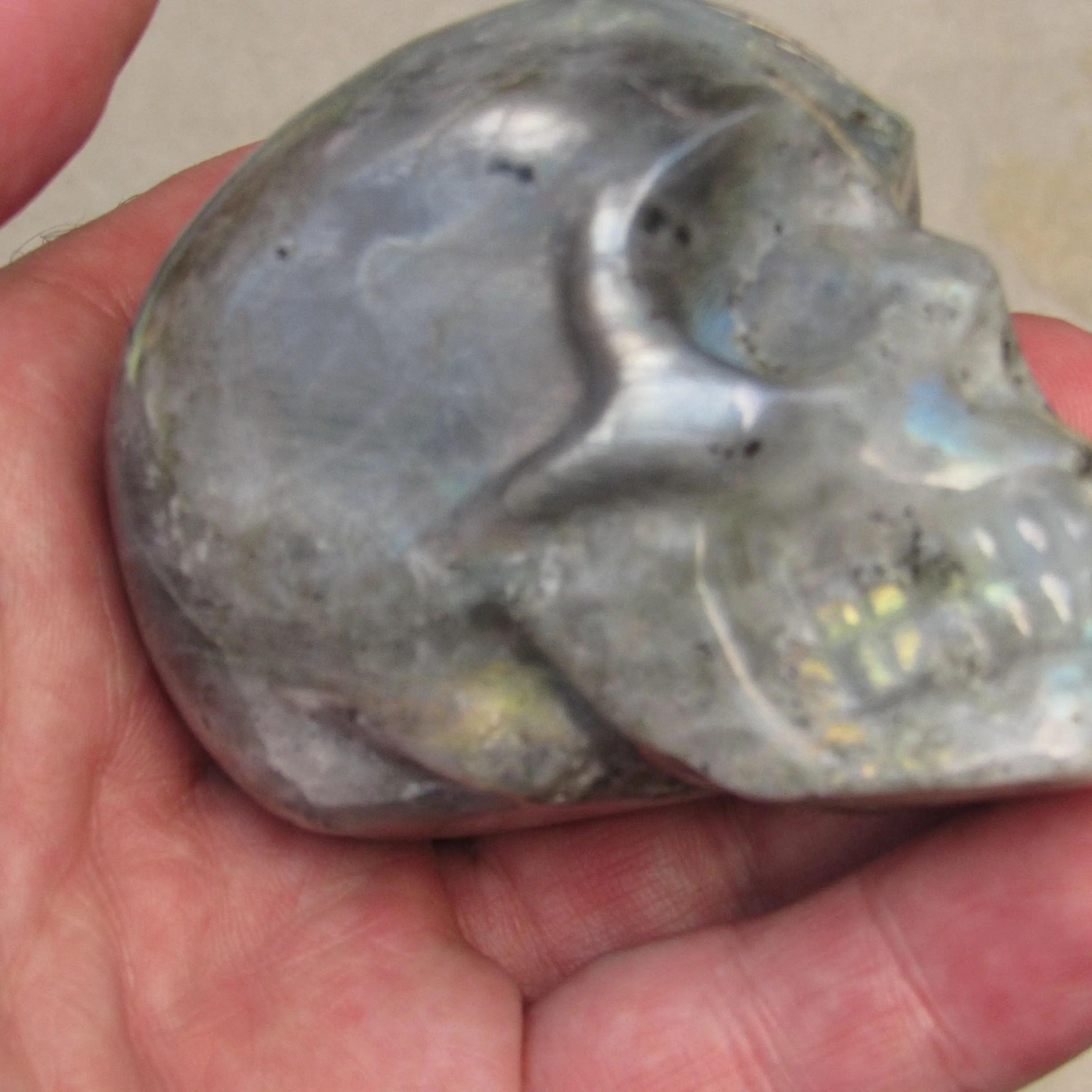 Natural Crystal LABRADORITE. Hand-carved. Exquisite Skull