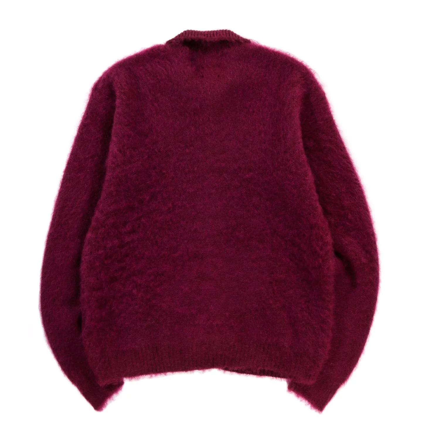 NEEDLES ZIPPED MOHAIR CARDIGAN BORDEAUX