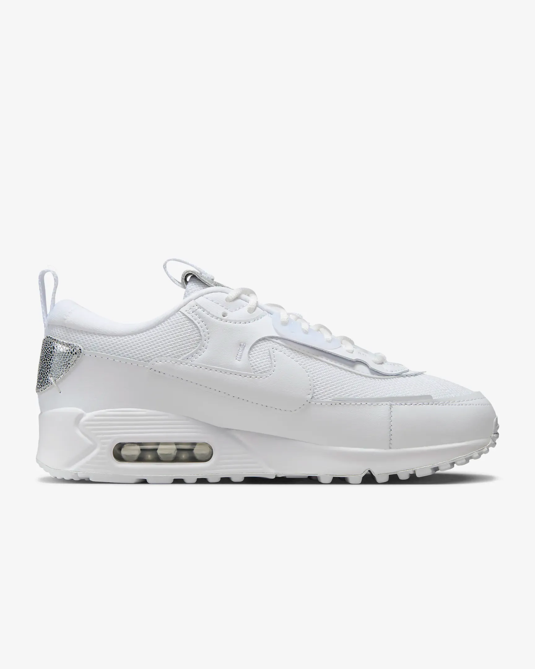 Nike Women's Air Max 90 Futura Shoes - White / Metallic Silver / Chrome / Platinum Tint