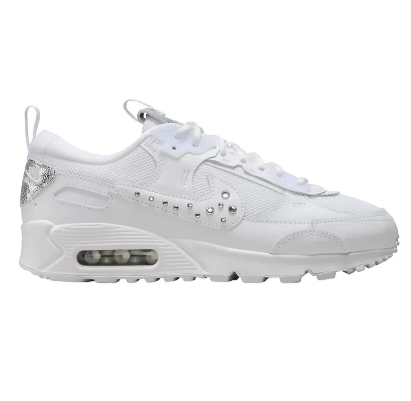 Nike Women's Air Max 90 Futura Shoes - White / Metallic Silver / Chrome / Platinum Tint