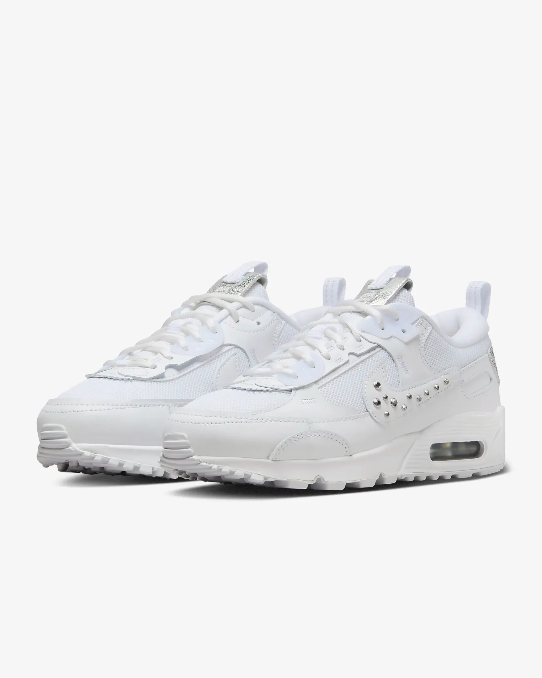 Nike Women's Air Max 90 Futura Shoes - White / Metallic Silver / Chrome / Platinum Tint