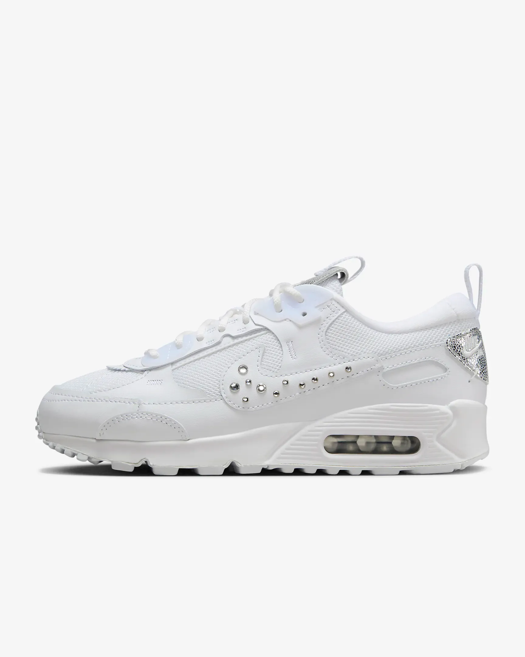 Nike Women's Air Max 90 Futura Shoes - White / Metallic Silver / Chrome / Platinum Tint