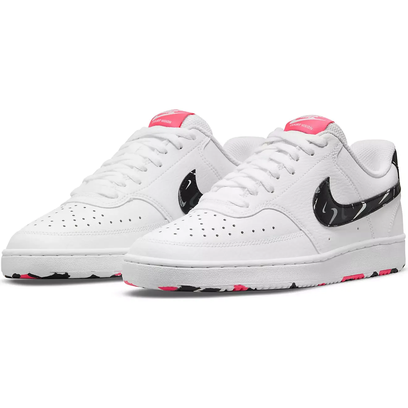 Nike Women's Court Vision Low Shoes - White / Pink / Multi