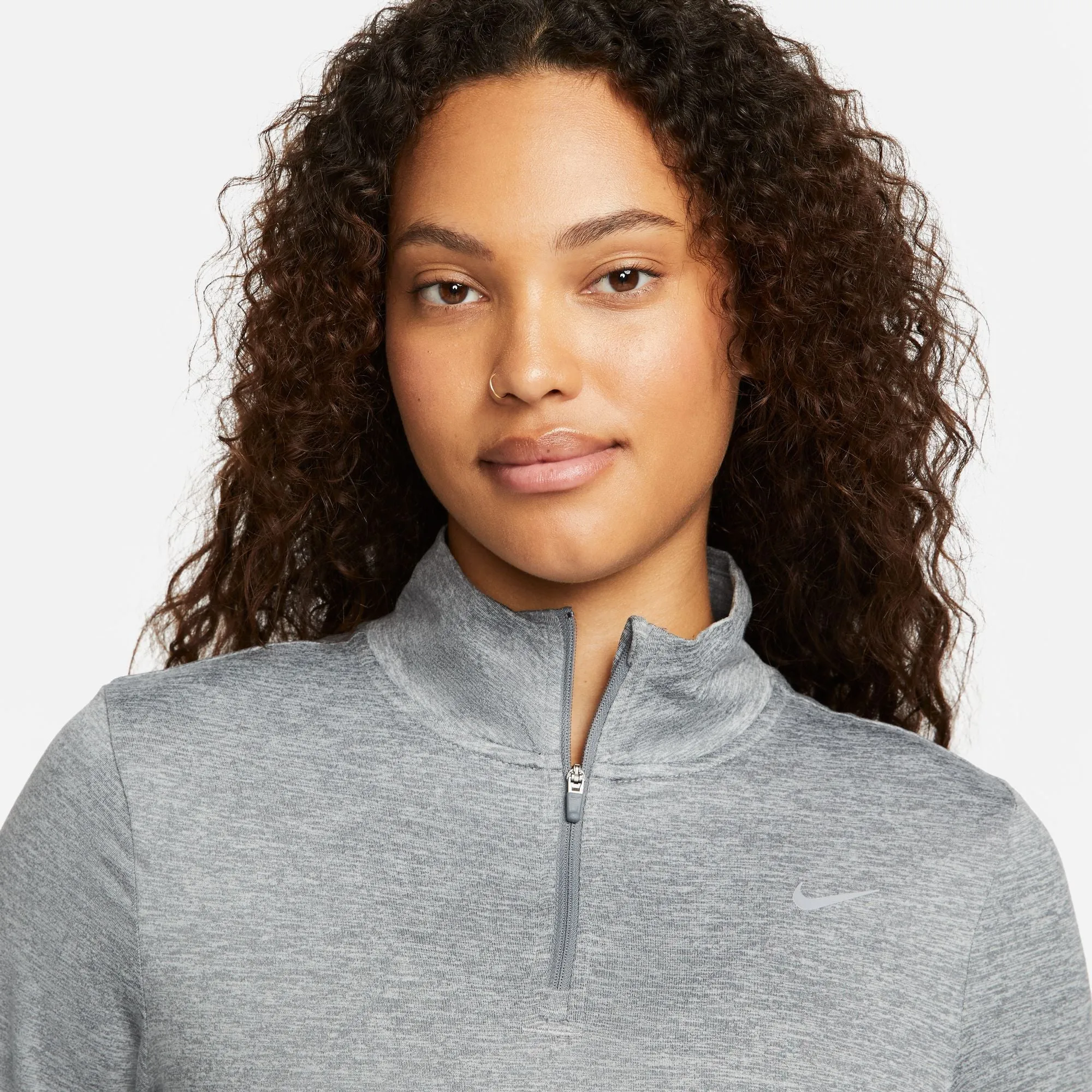 Nike Women's Dri-FIT Swift 1/4 Zip Running Top Smoke Grey / Light Smoke Grey / Heather