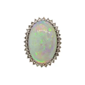 Opal & Diamond Cocktail Ring in 14k Gold