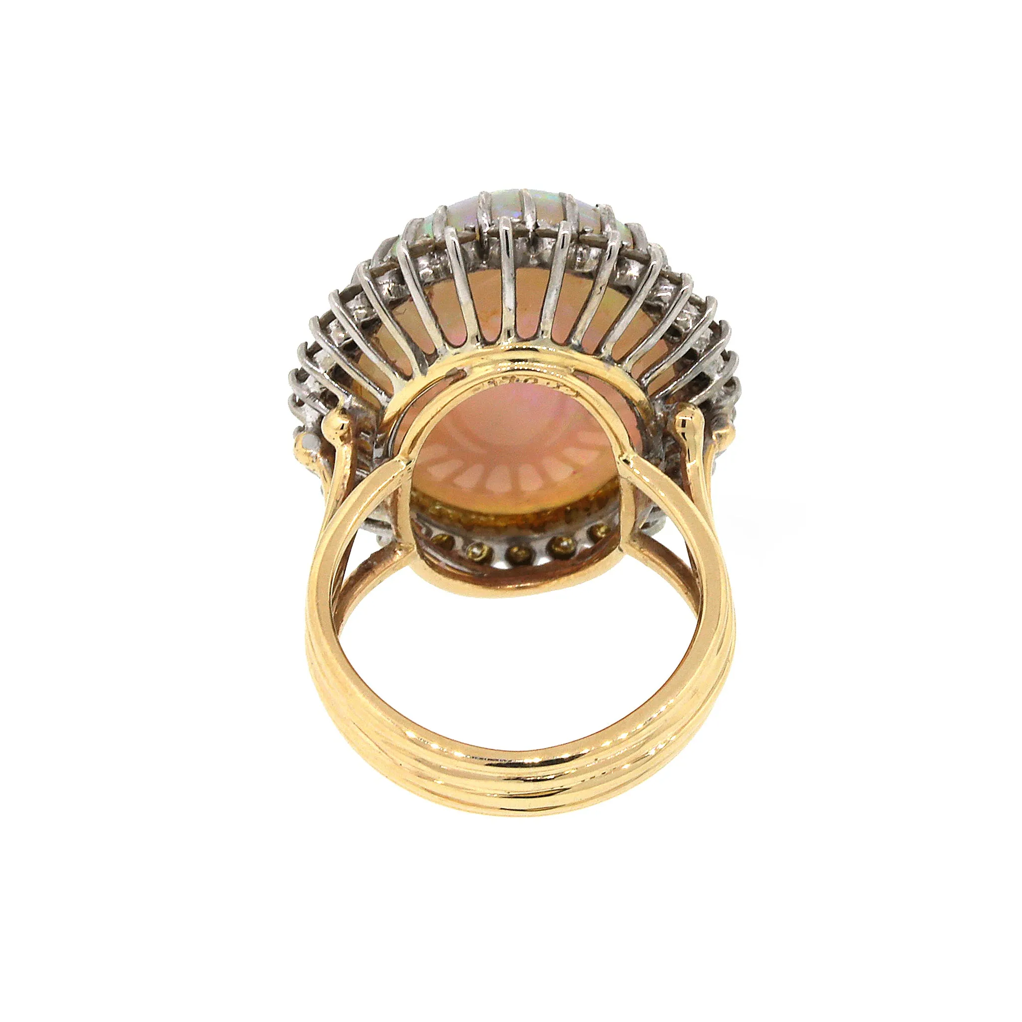 Opal & Diamond Cocktail Ring in 14k Gold