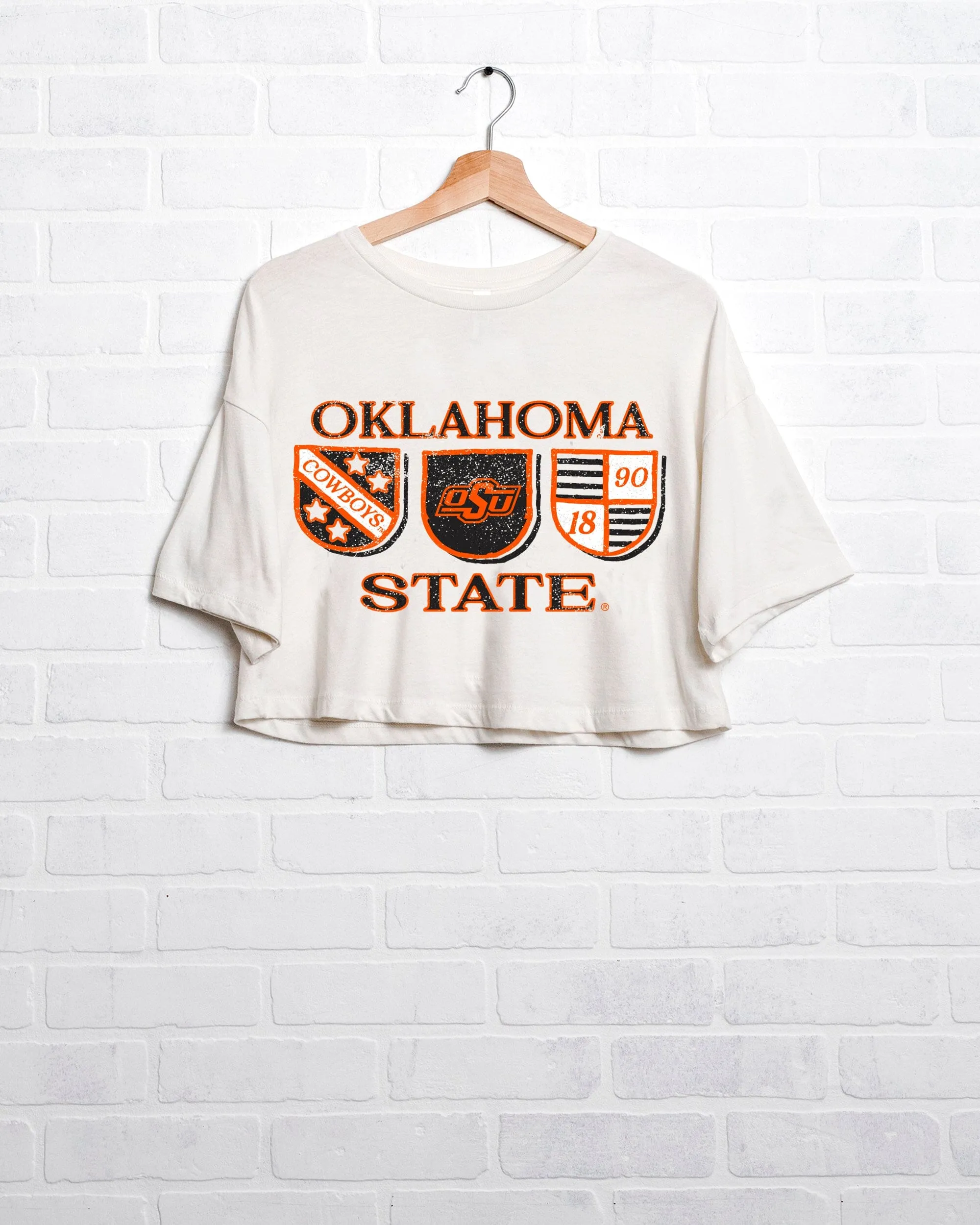 OSU Shield Row Off White Cropped Tee