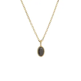 Oval Black Diamond Wisp Necklace