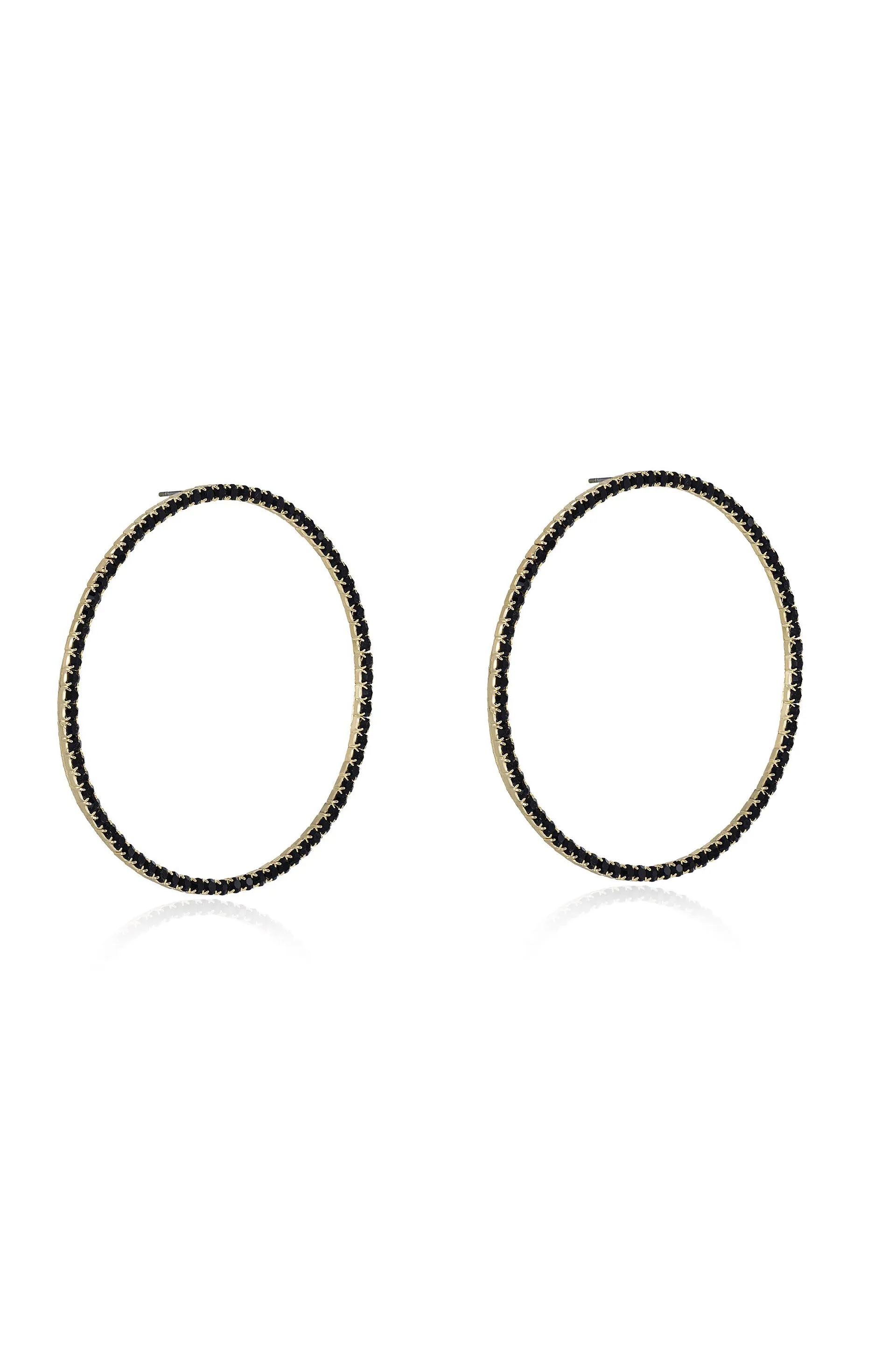 Picture Perfect Crystal Circle 18k Gold Plated Earrings