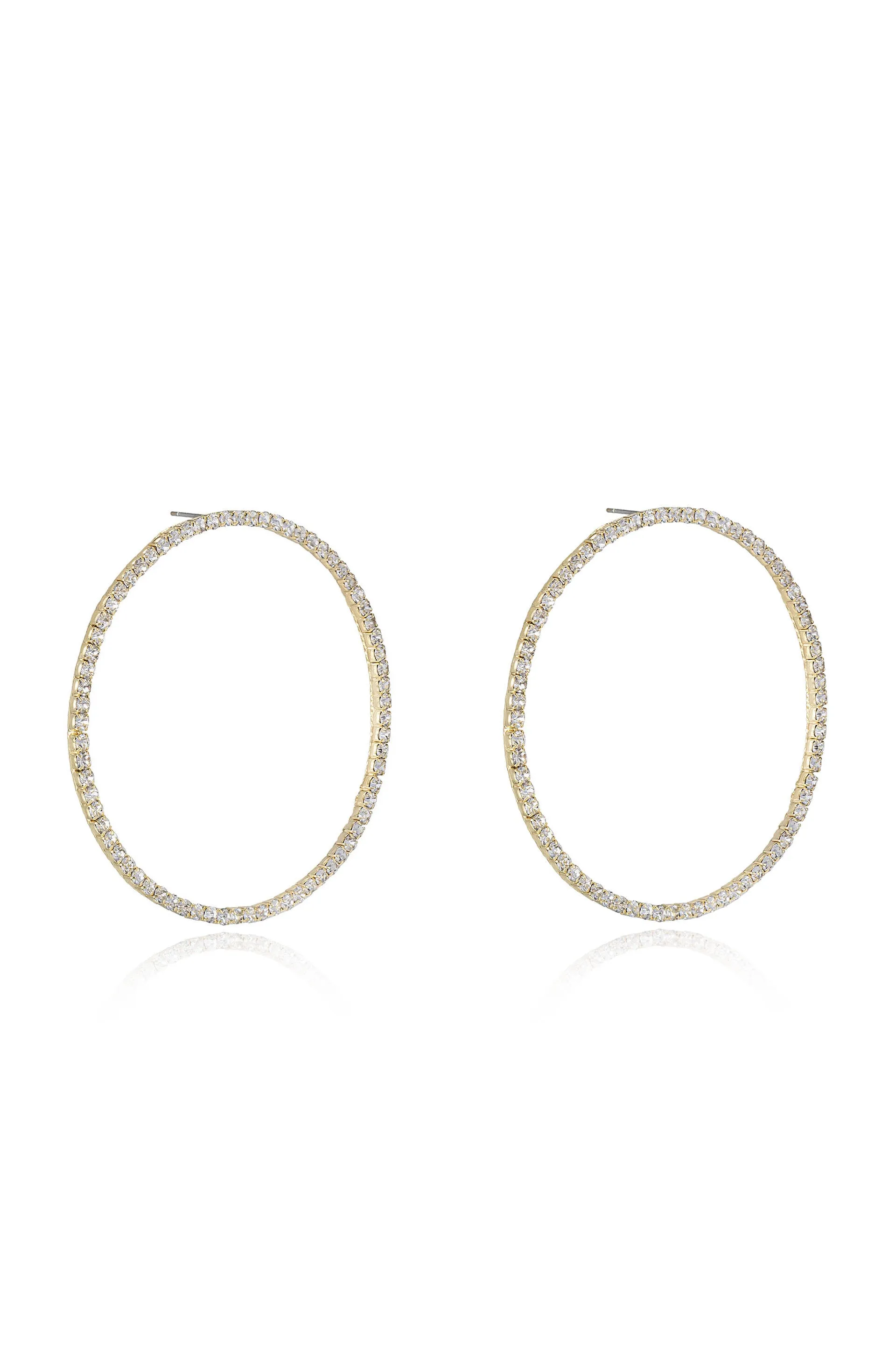 Picture Perfect Crystal Circle 18k Gold Plated Earrings