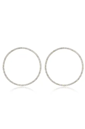 Picture Perfect Crystal Circle 18k Gold Plated Earrings