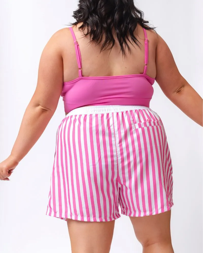 Pink Stripe Board Short