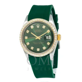 Rolex Datejust 1601 36MM Green Diamond Dial With Diamond Bezel