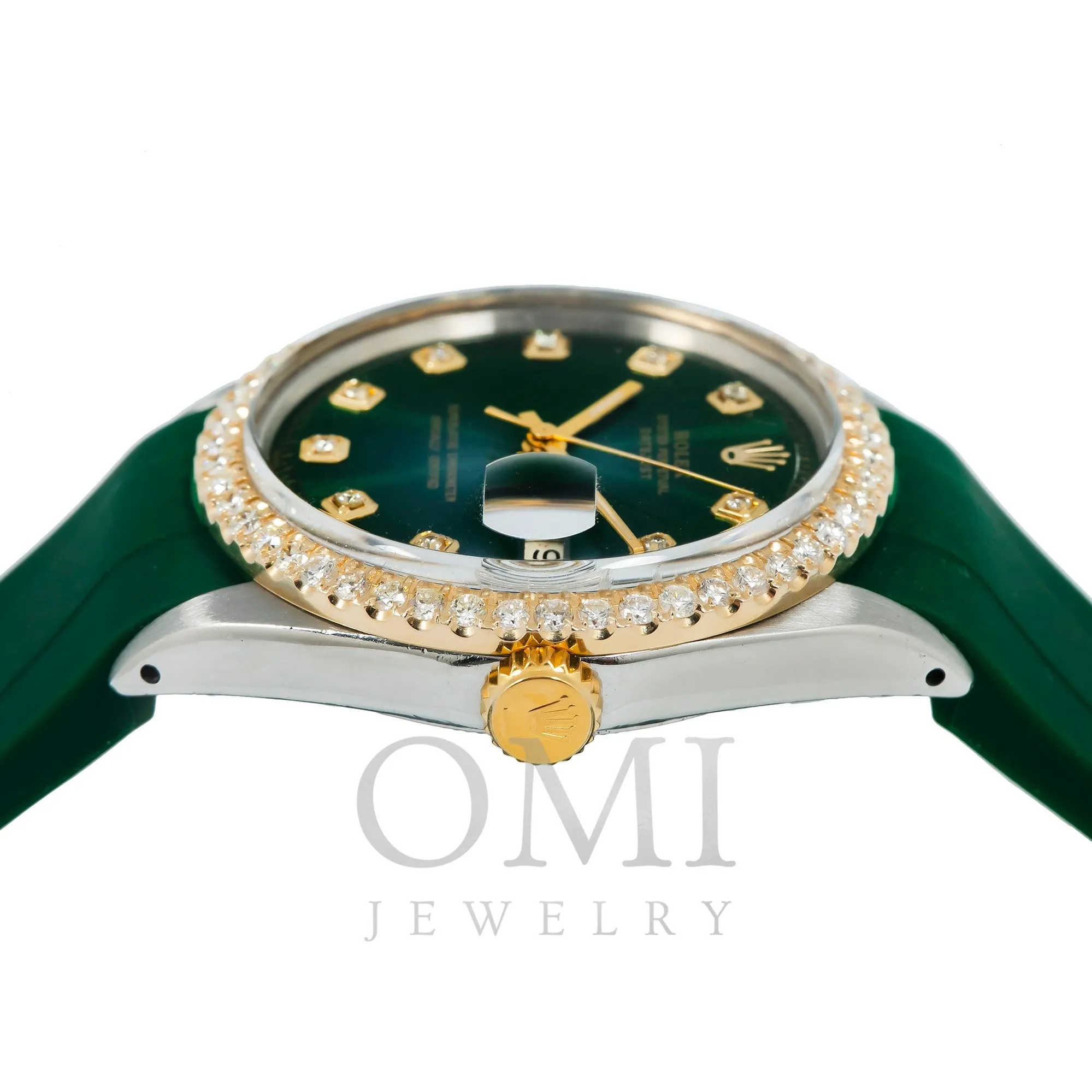 Rolex Datejust 1601 36MM Green Diamond Dial With Diamond Bezel