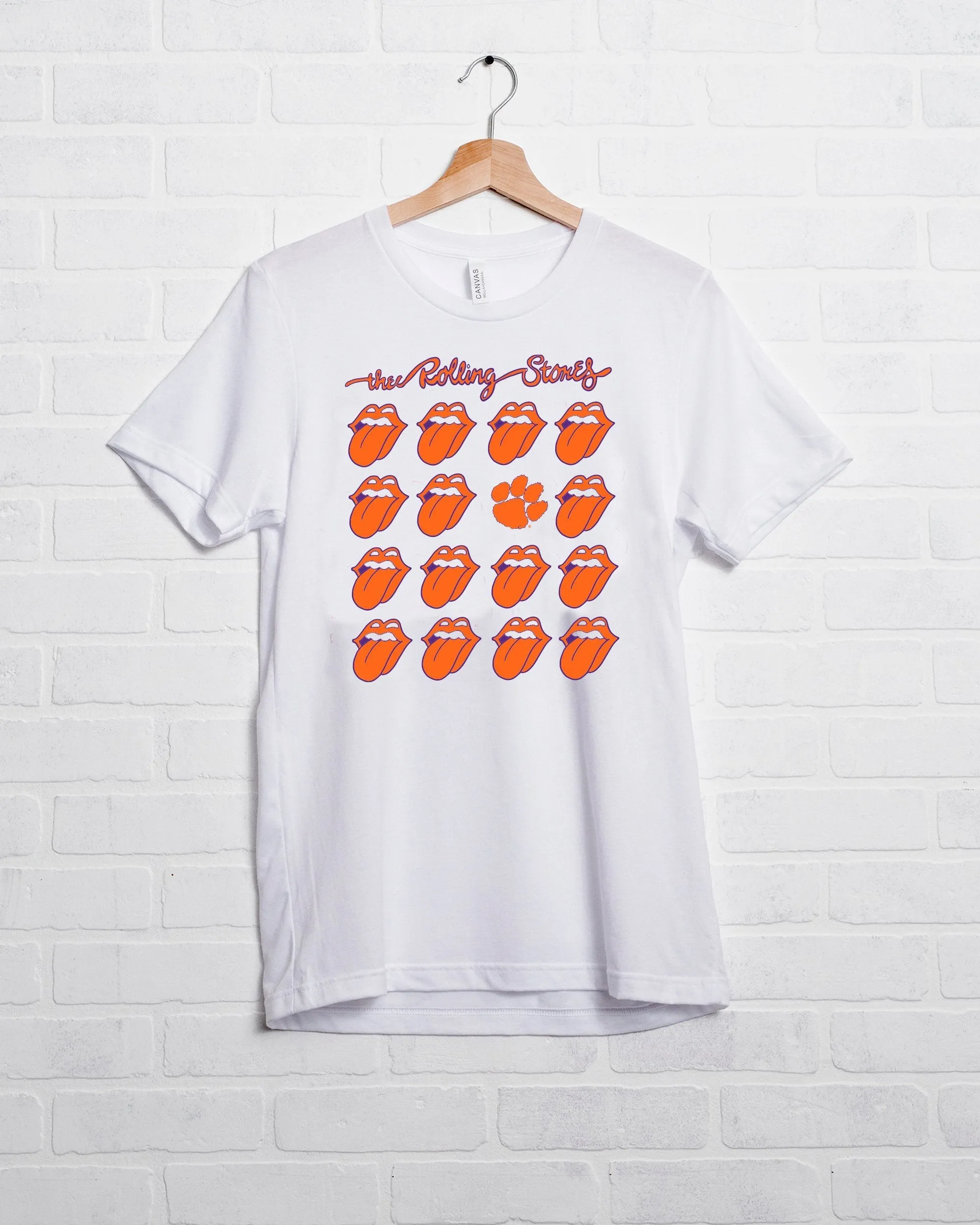 Rolling Stones Clemson Multi Lick White Tee