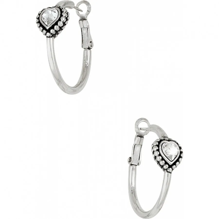 Shimmer Heart Small Hoop Earrings