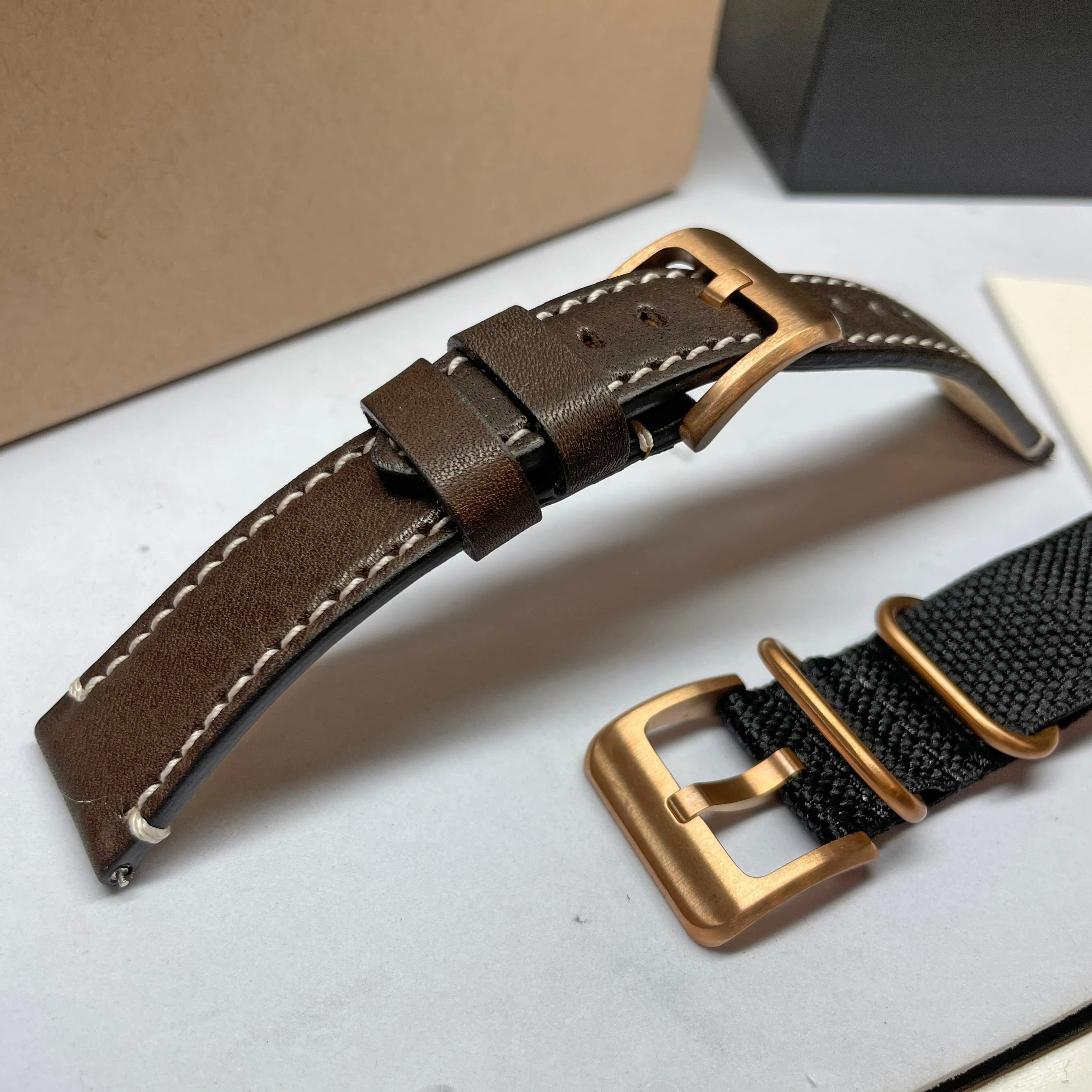 Shinola 40MM Bronze Monster GMT Set Automatic Brown Dial Extra NATO Strap Watch S0120273328