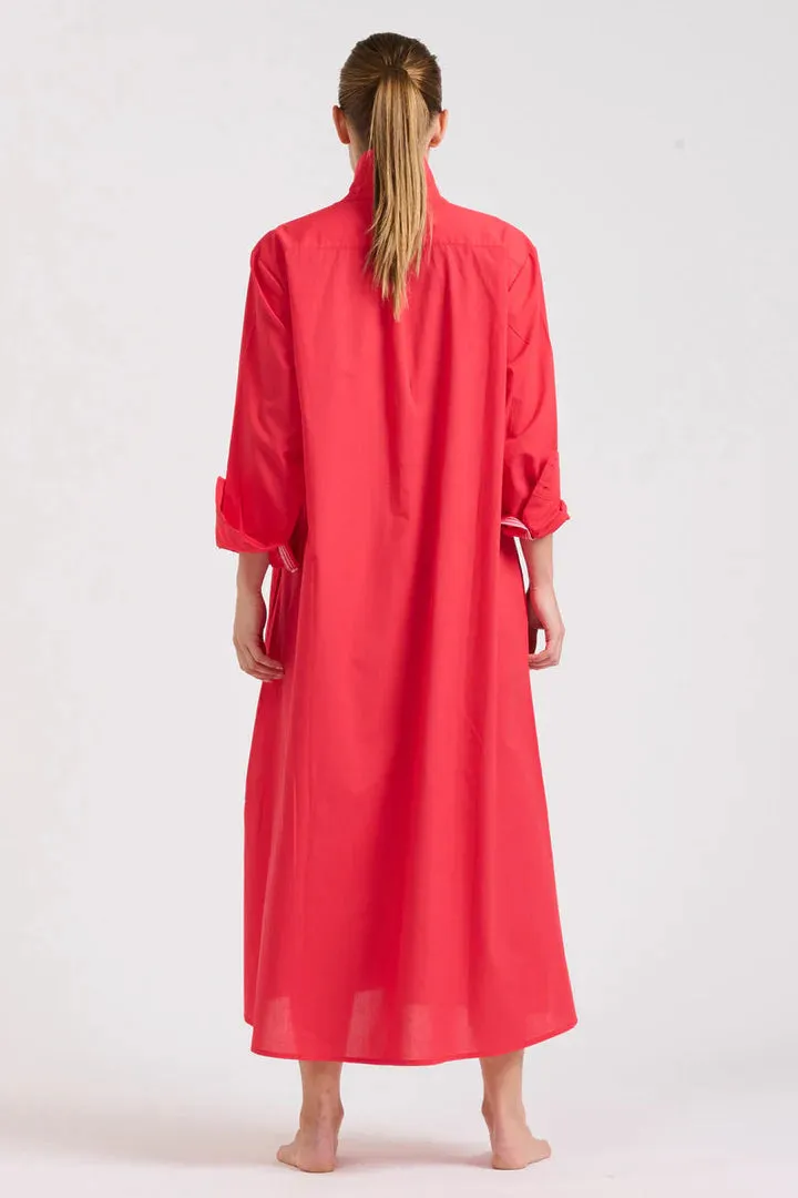 Shirty - The Pippa Oversized Longline Dress - Red/Pink Trim