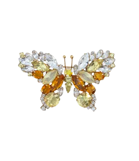 Small Butterfly in Crystal / Topaz / Jonquil