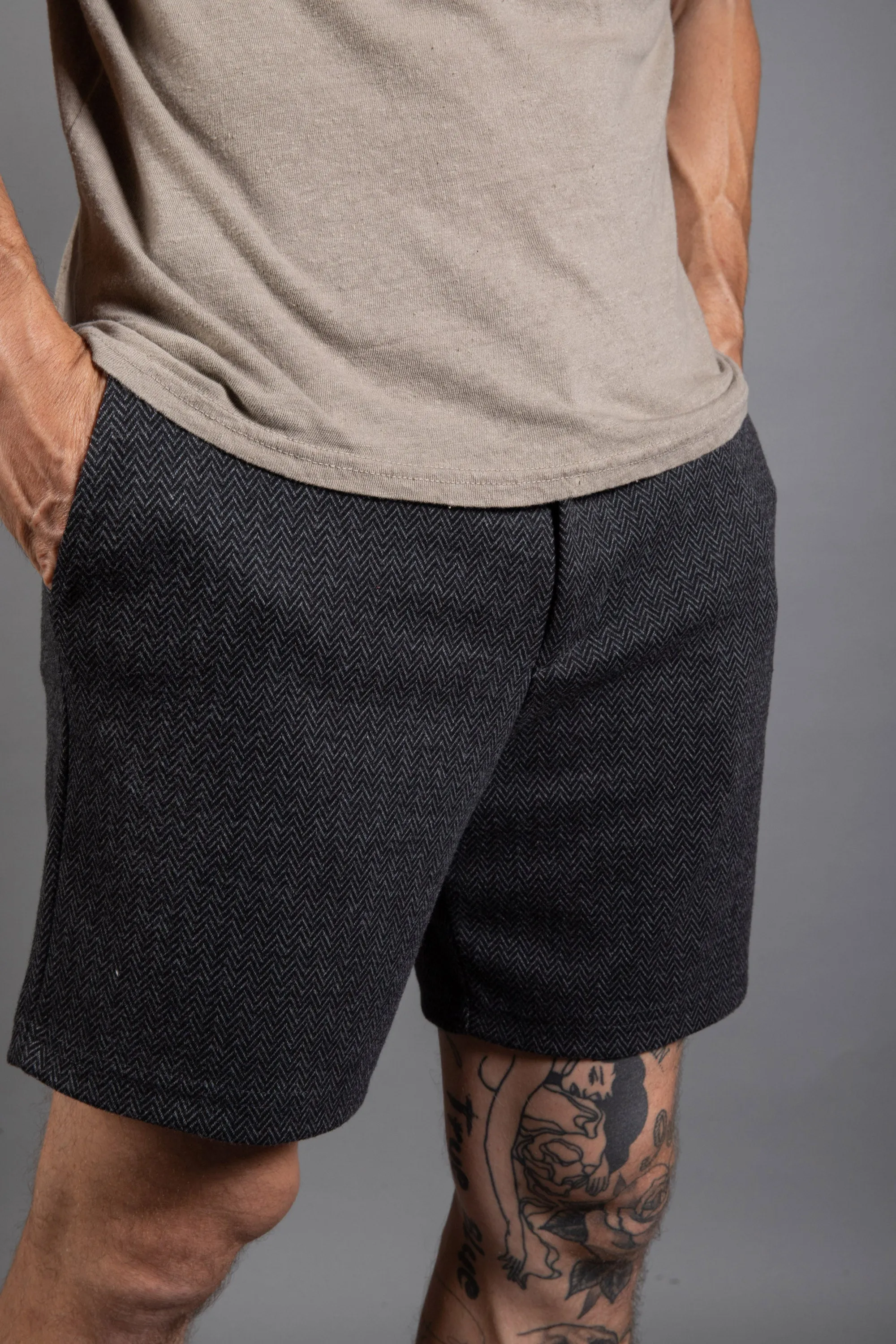 Spencer Herringbone Snap Short