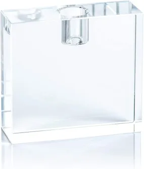 Square Crystal Glass Taper Holder - Clear 4