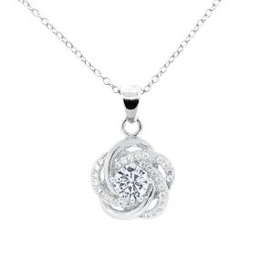 Stella 18k White Gold Plated CZ Crystal Pendant Necklace