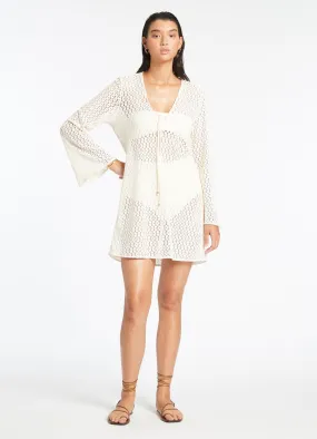 Stretch Lace Kaftan - Cream