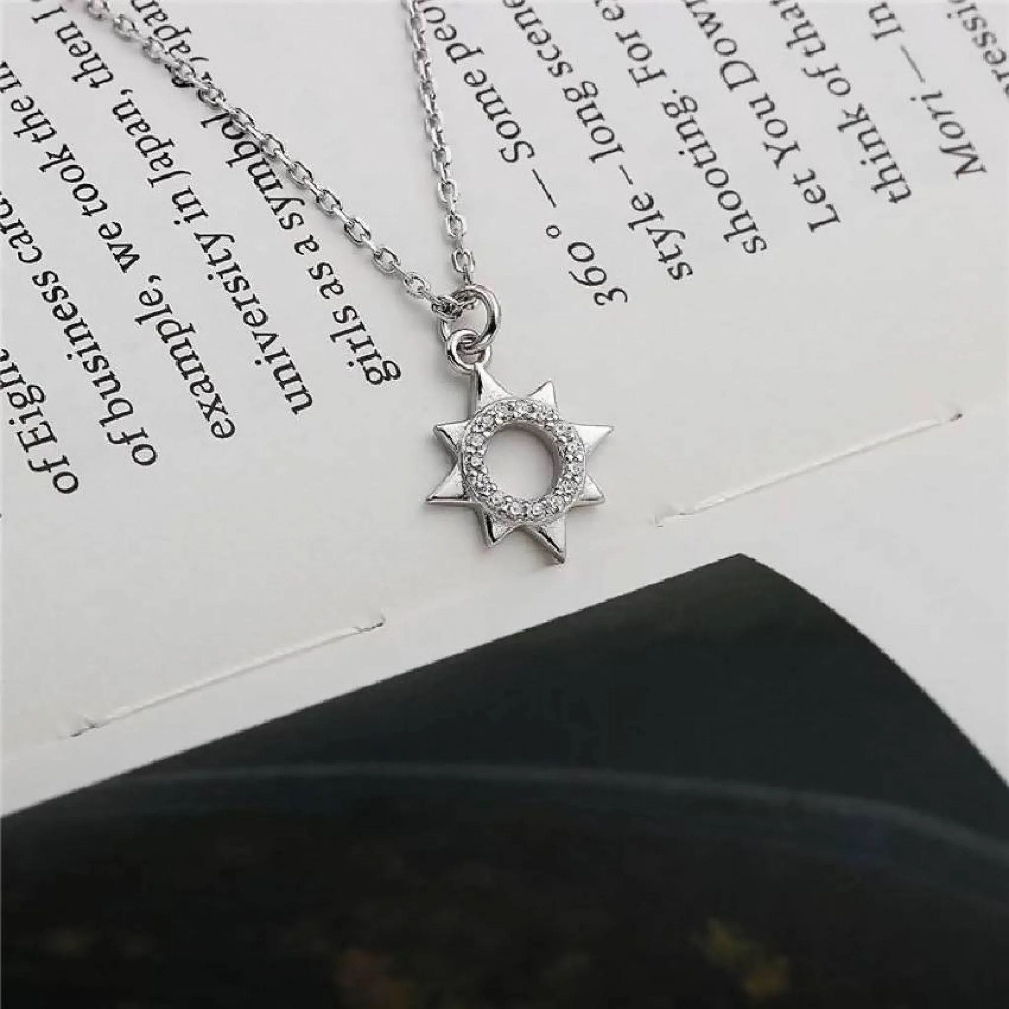 Stylacity Delicate Sun Necklace Cubic Zirconia