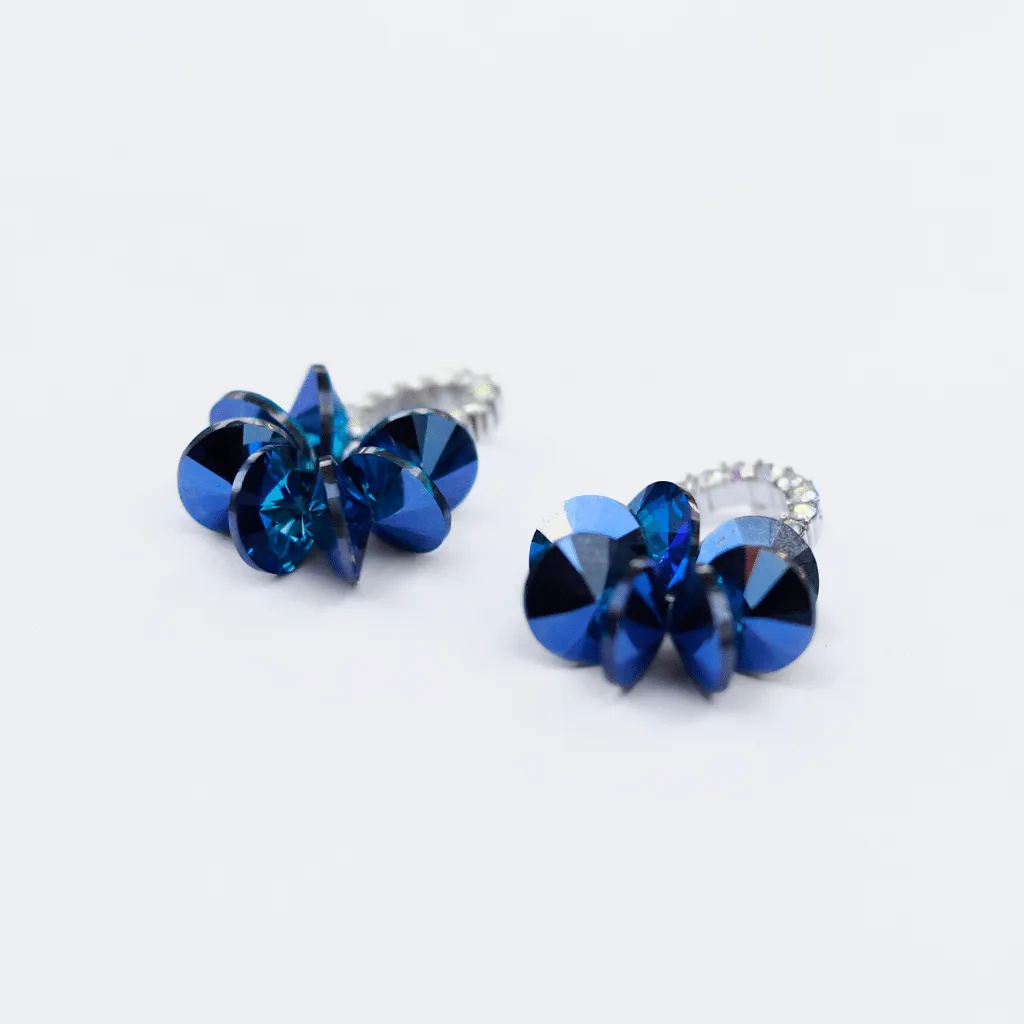 The multi sapphire Swarovski crystal unique earring