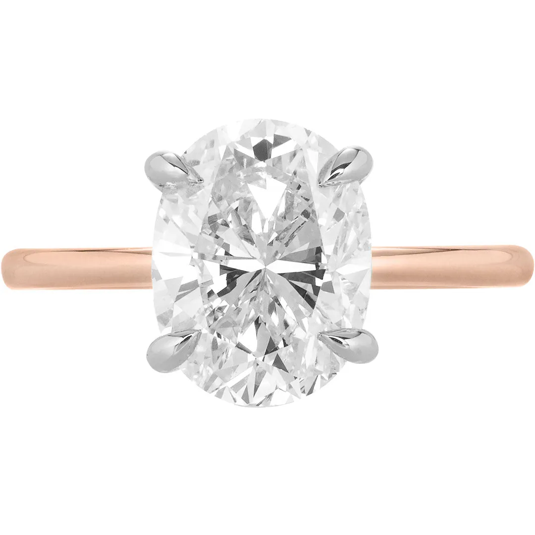 The Signature Solitaire   Hidden Halo | Oval Diamond