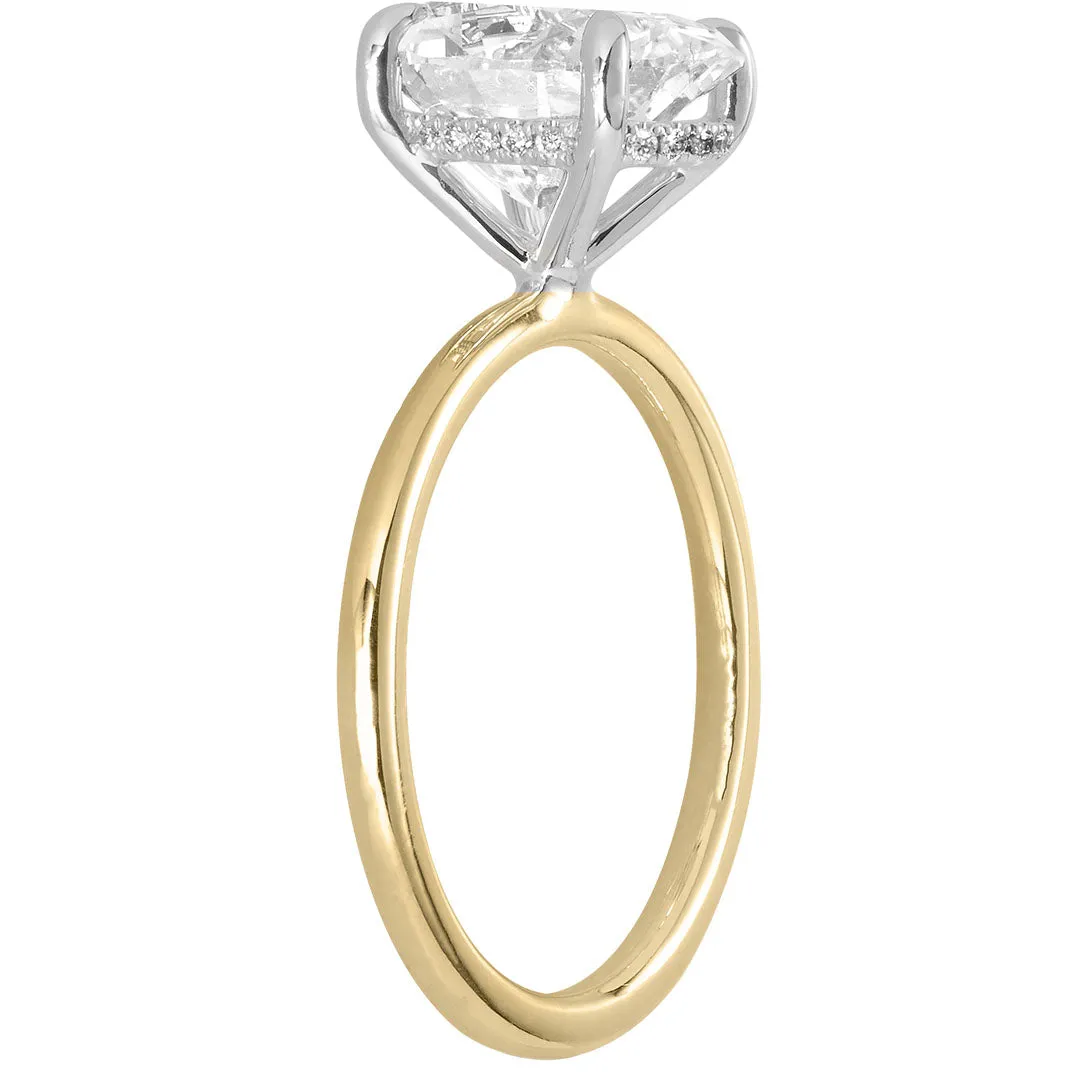 The Signature Solitaire   Hidden Halo | Oval Diamond