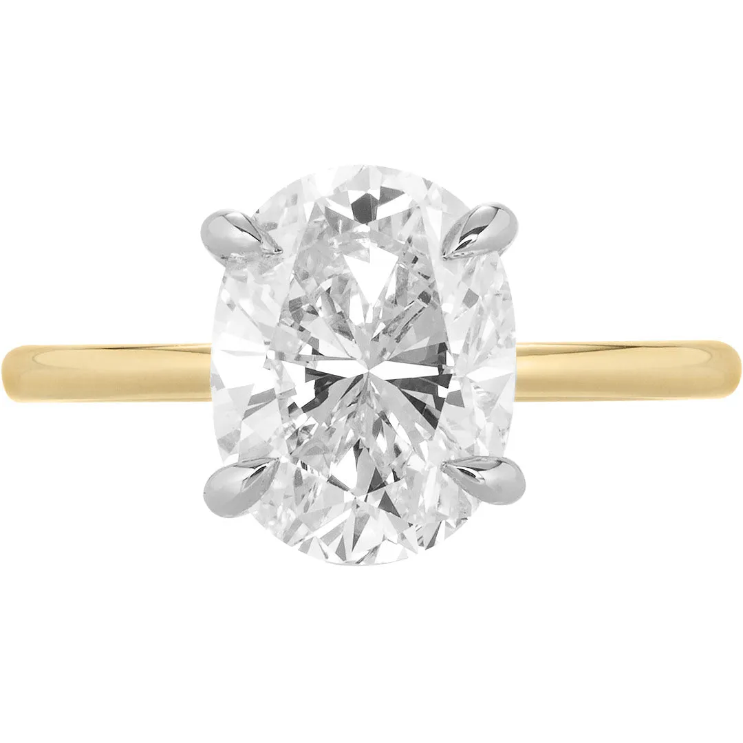 The Signature Solitaire   Hidden Halo | Oval Diamond