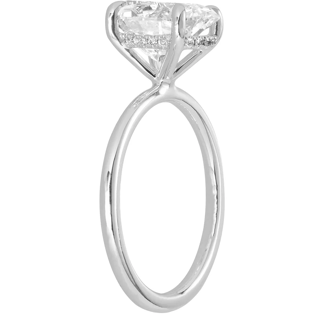 The Signature Solitaire   Hidden Halo | Oval Diamond