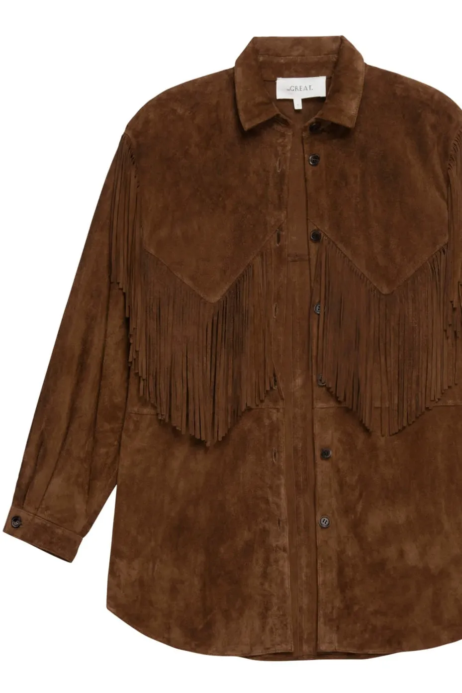 THE SUEDE FRINGE SHIRT JACKET